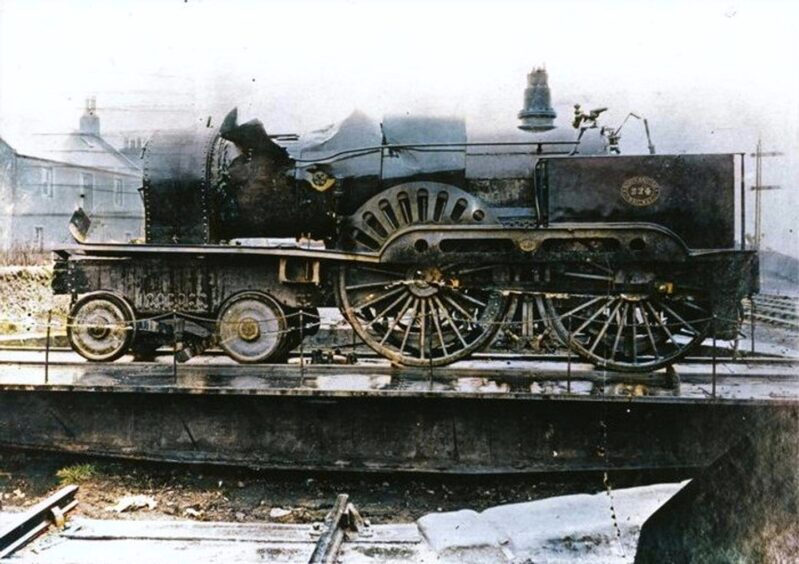 Engine 224 after being recovered from the sea bed.