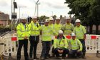Max Biret and the SGN team celebrate the completion of the H100 Fife hydrogen pipeline. Levenmouth.  Image: SGN