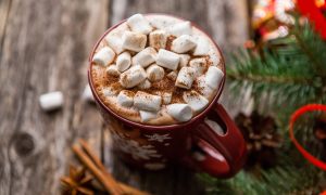 A generic photo of an indulgent hot chocolate with marshmallows.