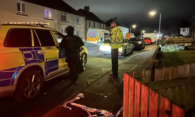 Armed officers in Cowdenbeath.