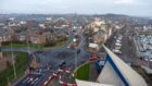 The view from above Arbroath harbour visitor centre of A Place for Everyone progress. Image: Kim Cessford / DC Thomson