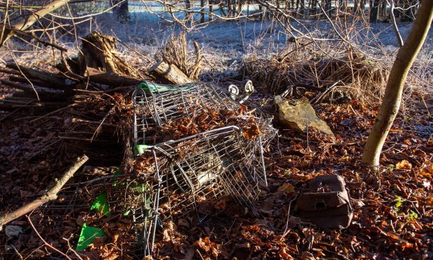 A discarded trolley at the former nine-hole golf course in Caird Park. Image: Kim Cessford/DC Thomson.