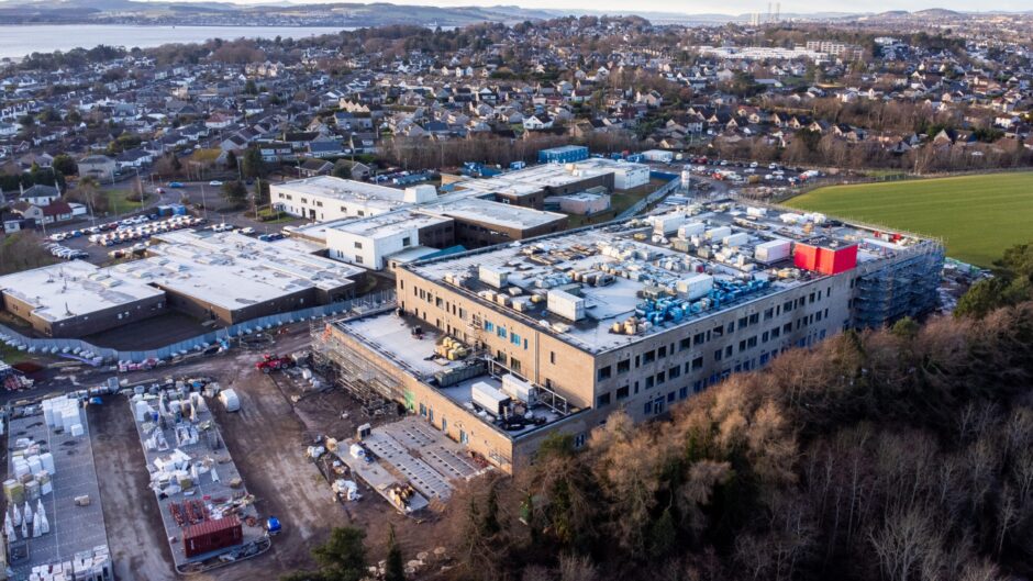 Aerial shot of new Monifieth High.