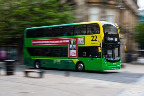 A Xplore double decker bus in Dundee City Centre.