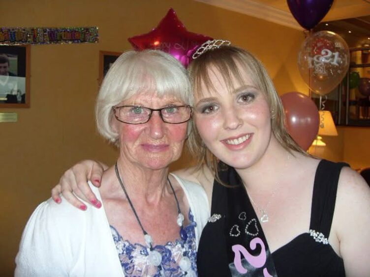 Lisa with her gran Janet two months after she was diagnosed with a rare condition which causes deaf blindness. 