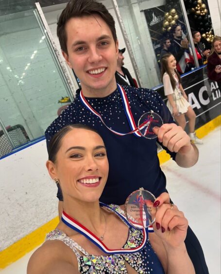 Luke Digby and Ana Vaipan-Law won their fourth straight Pairs title in Sheffield. Image: Ice Dundee