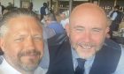 Mark Ellis (left) with Mark Stuart. his late friend and fellow Dundee United season ticket holder. Image: Mark Ellis
