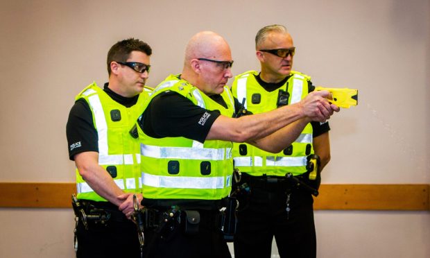 More police officers in Fife are being trained using Tasers. Image: Steve MacDougall/DC Thomson