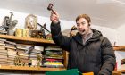 Auctioneer Sean Dowie, 32, in full flow at Pine Lodge Auction in Dunshalt. Image: Steve Brown/DC Thomson