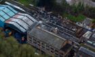 An overhead view of the paper mill