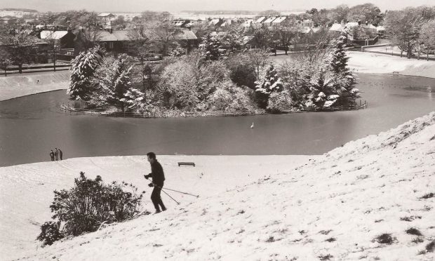 Skiing on the slopes of Keptie Pond in January 1993. Image: Supplied.