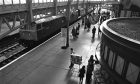 The 10.38 Glasgow Queen Street to Perth train arrives on April 12 1983. Image: Derek Crowe.