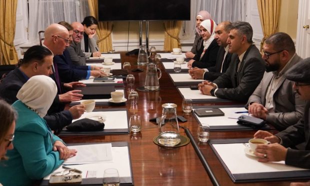 Dundee refugee meets first minister John Swinney.