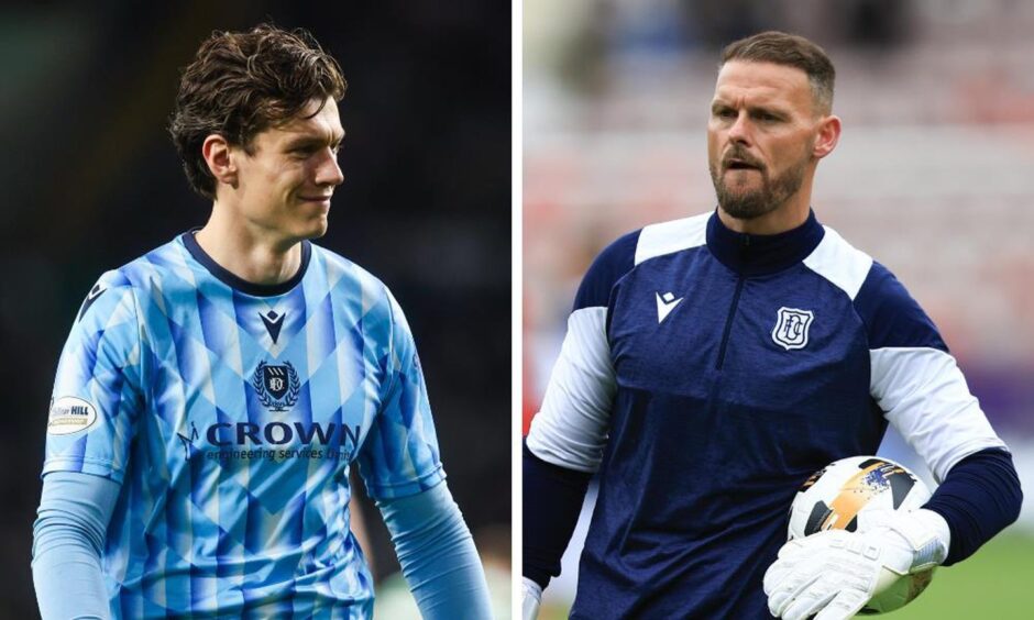 Dundee goalkeepers Jon McCracken and Trevor Carson.