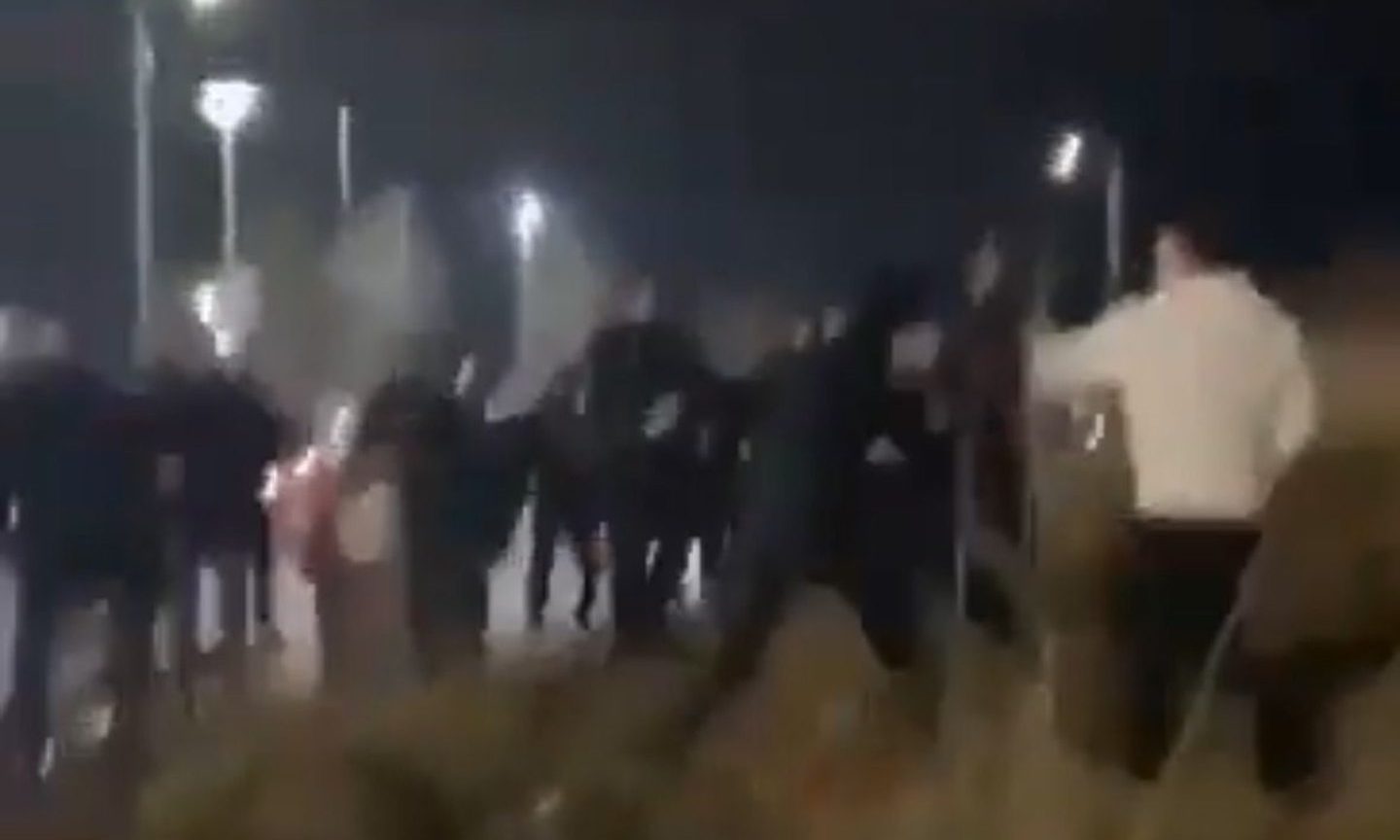 Fight between Dundee and St Mirren fans in Paisley