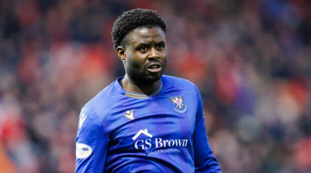 Benji Kimpioka during an Aberdeen v St Johnstone game.
