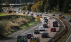 Roadworks on A90 between Perth and Dundee.