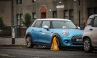 A clamped car on Clepington Road in Dundee.