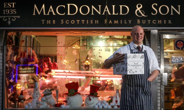 Bobby Schofield, co-owner of MacDonald and Son Butchers in Lochee, Dundee. Image: Mhairi Edwards/DC Thomson