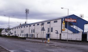 Muirton Park's main stand from the outside.