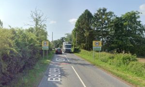 The blaze was just north of Stanley, Perthshire.