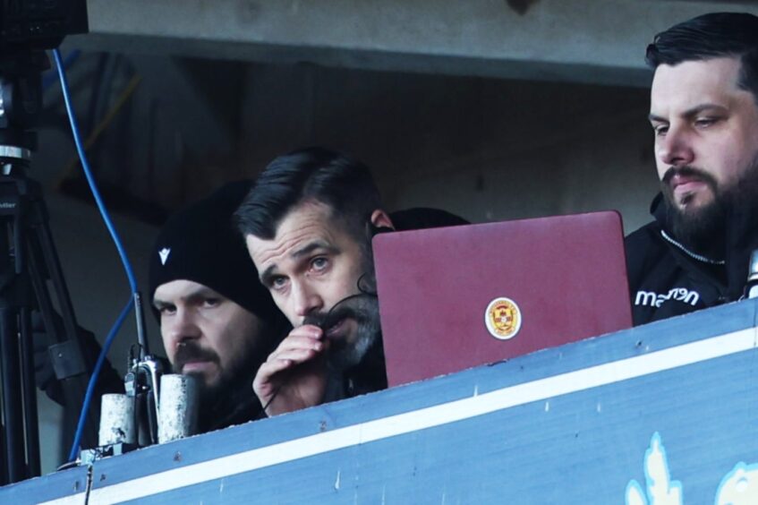 Stuart Kettlewell watching St Johnstone v Motherwell from the stand.