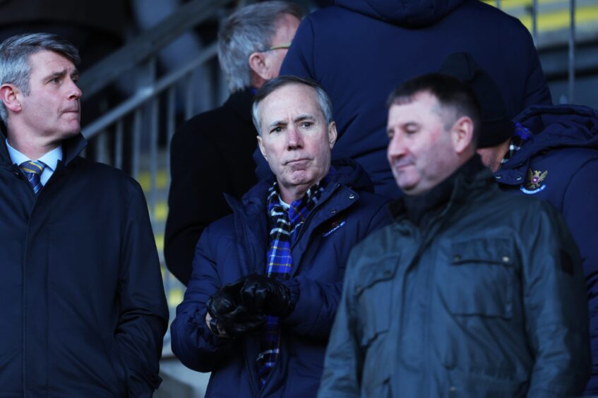 St Johnstone owner, Adam Webb, watches the Perth side beat Motherwell. 