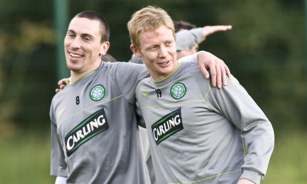 Scott Brown and Barry Robson during their time at Celtic FC.