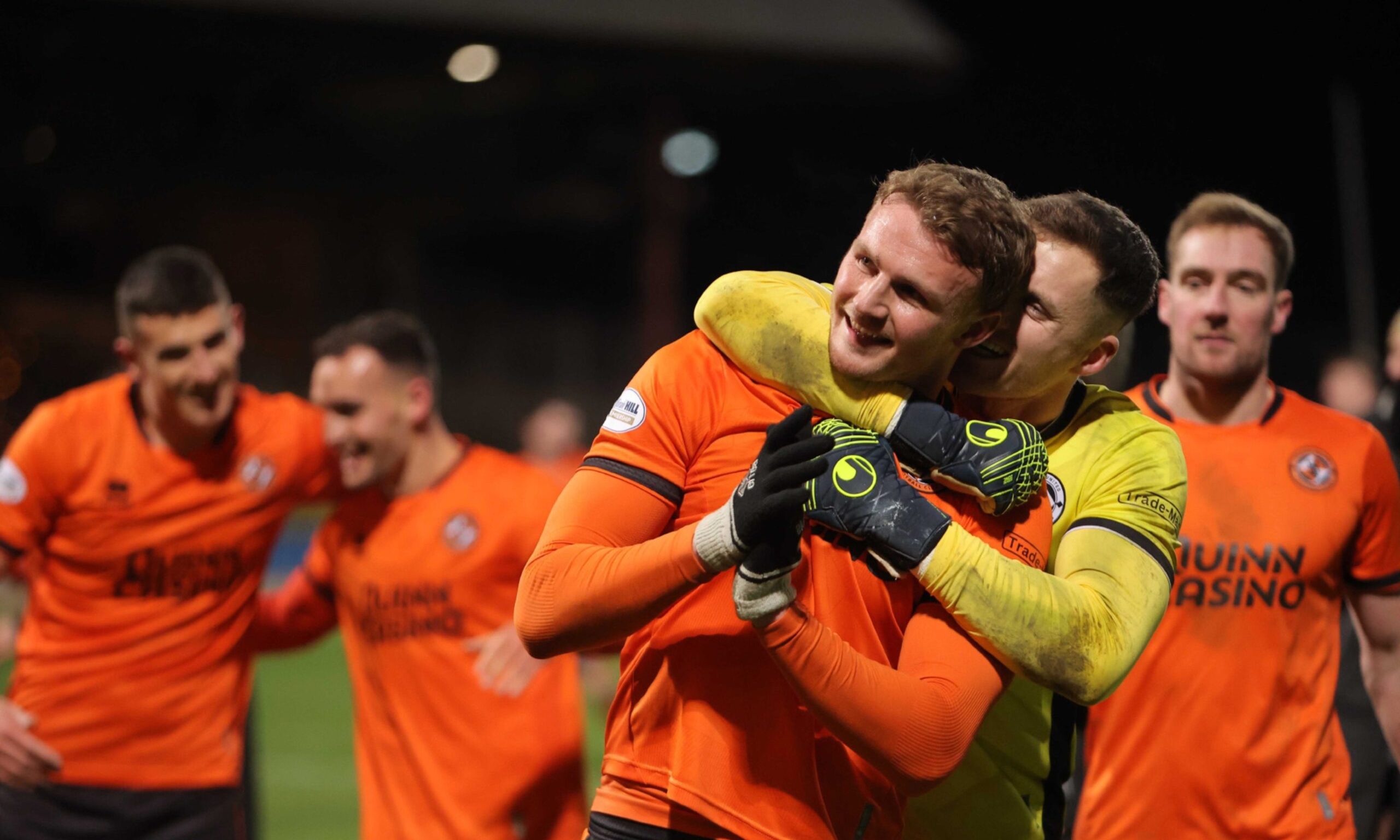 Dundee United attacker Sam Dalby salutes his adoring fans.