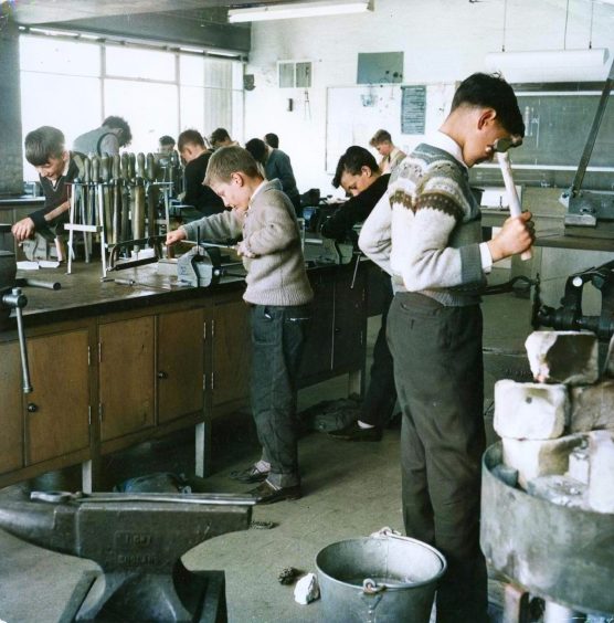 pupils hard at work in the technical class at Goodlyburn School.