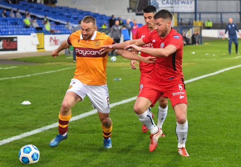 Allan Campbell on European duty for Motherwell against Coleraine