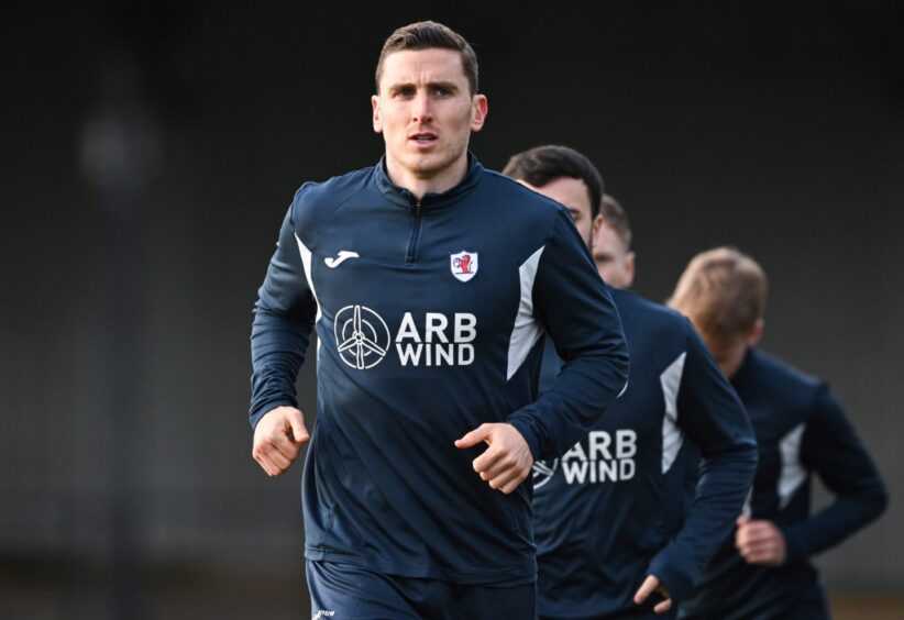 Paul Hanlon during the warm-up at Somerset Park.