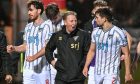 Interim Dunfermline Athletic boss John McLaughlan (centre) flanked by Joe Chalmers and Aaron Comrie.