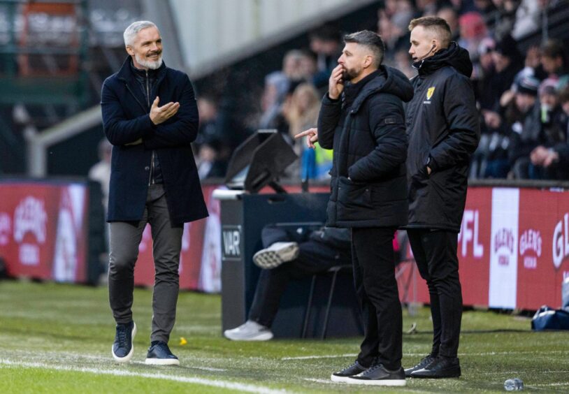 All smiles: Jim Goodwin has led Dundee United to third place after 23 games.