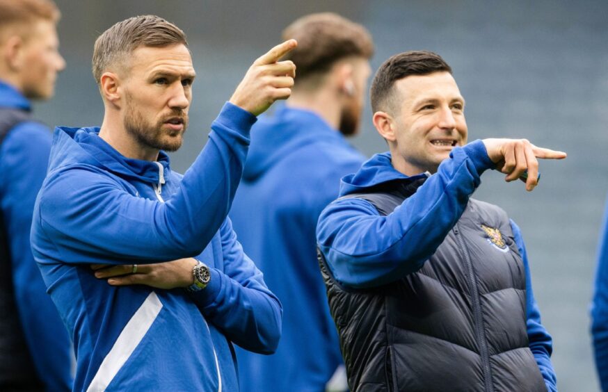 Barry Douglas and Jason Holt before St Johnstone's game against Rangers. 