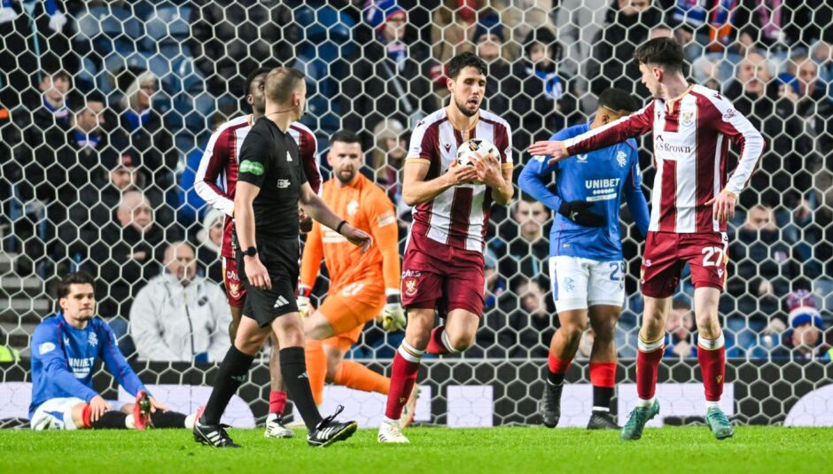 Jack Sanders scored a consolation goal for St Johnstone against Rangers. 