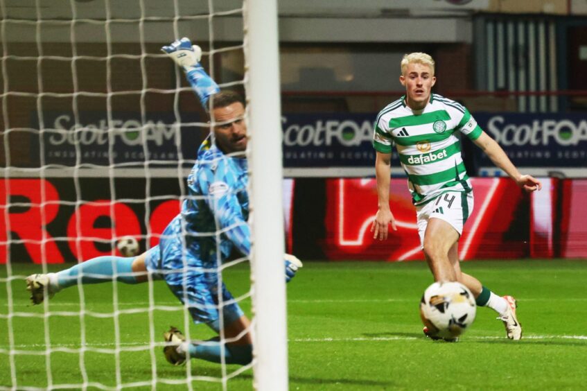 Luke McCowan scores against Dundee