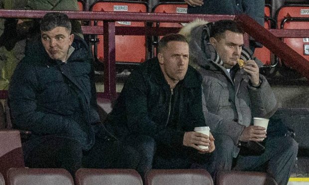 Michael Tidser and Kevin McDonald watch Dunfermline's 2-0 defeat to Ayr United.