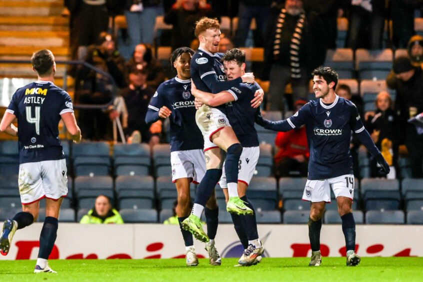 Dundee celebrate against Celtic