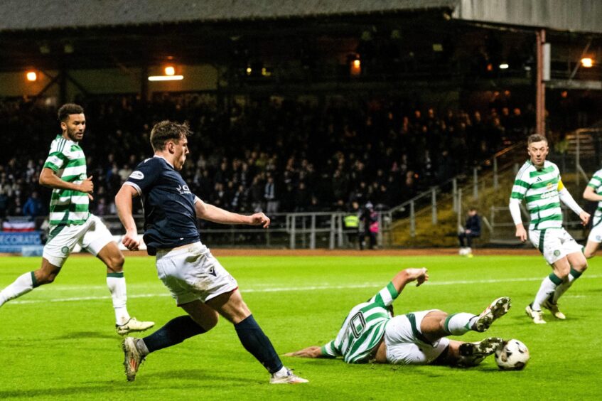 Josh Mulligan forces a goal against Celtic