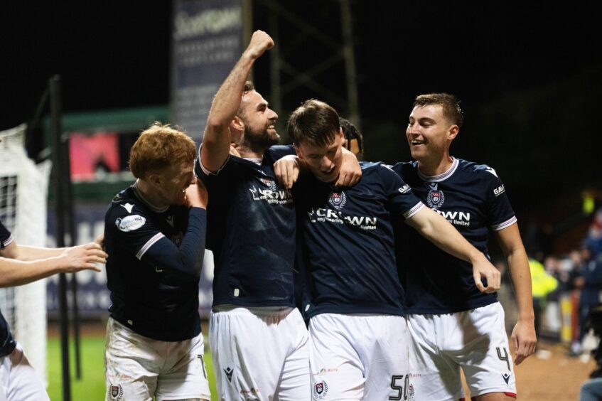 Dundee celebrate against Celtic