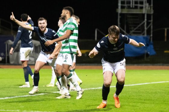 Aaron Donnelly scores against Celtic