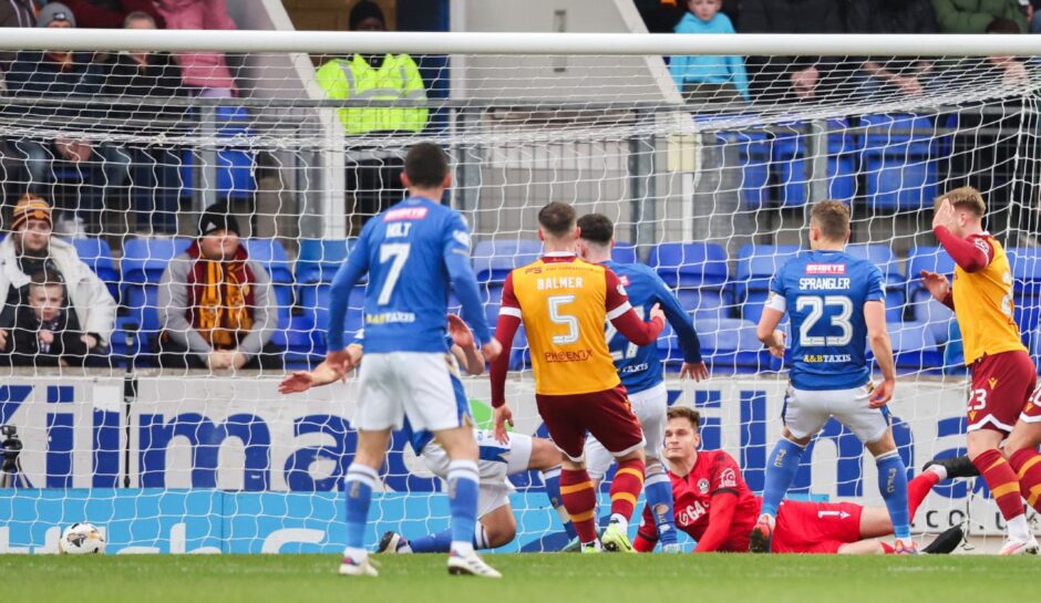 St Johnstone's Makenzie Kirk scores to make it 1-0.