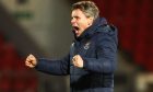 St Johnstone head coach Simo Valakari celebrates at full-time after his team knocked Motherwell out of the Scottish Cup.