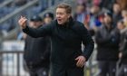 New Raith Rovers manager Barry Robson shouts instructions during the Scottish Cup victory over Falkirk.