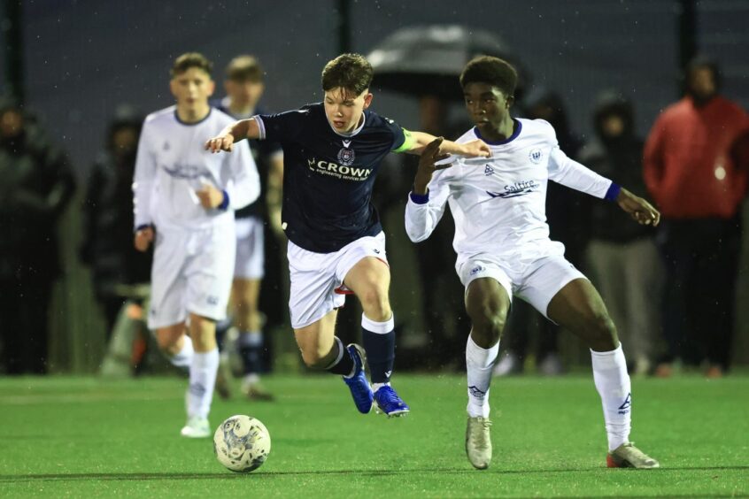 Dundee U/18s captain Josh Mitchell put in a strong show in the middle of midfield. Image: David Young