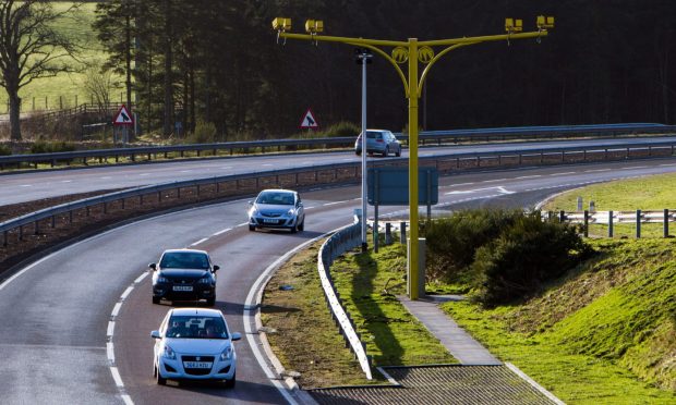 Average speed cameras on the A9 at Gleneagles.