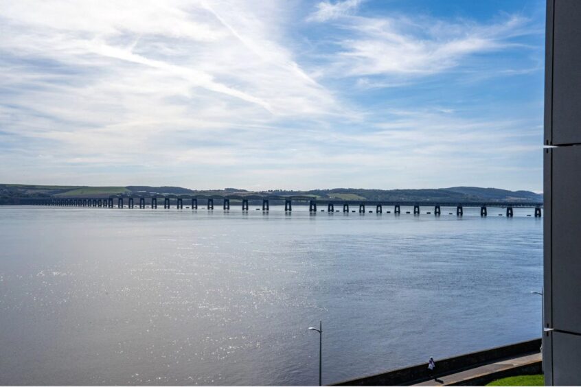 The view of the Tay Rail Bridge from the apartment. 