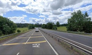 The A9 was closed southbound at Keir Roundabout. Image: Google Street View