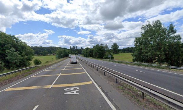 The A9 was closed southbound at Keir Roundabout. Image: Google Street View